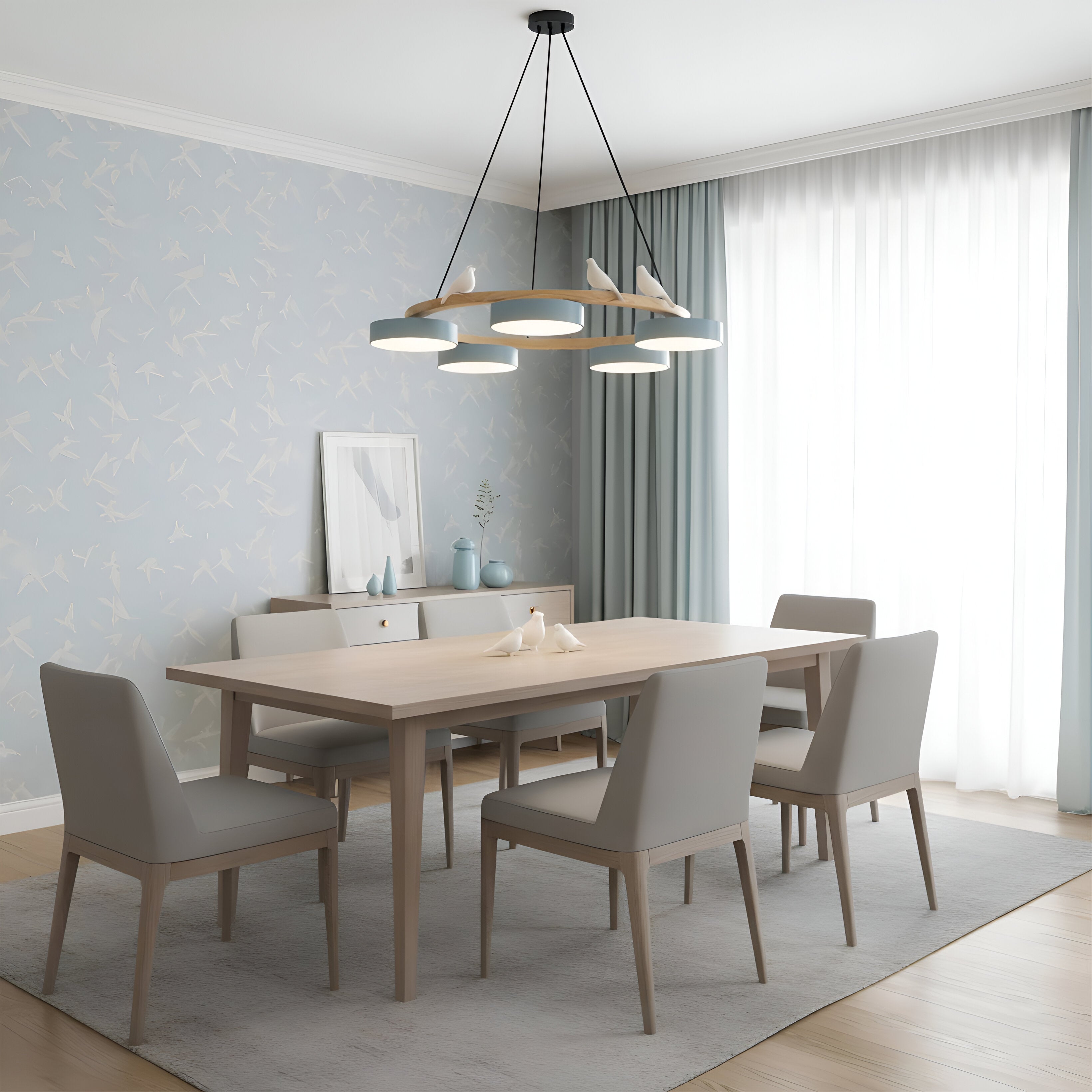 Sienna Nordic Acrylic Bird Round Pendant Light