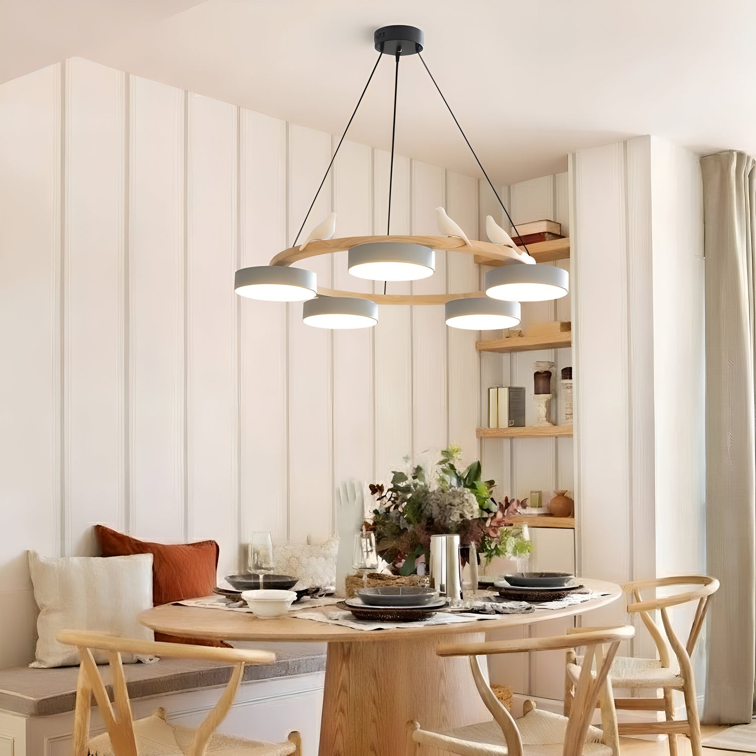 Sienna Nordic Acrylic Bird Round Pendant Light