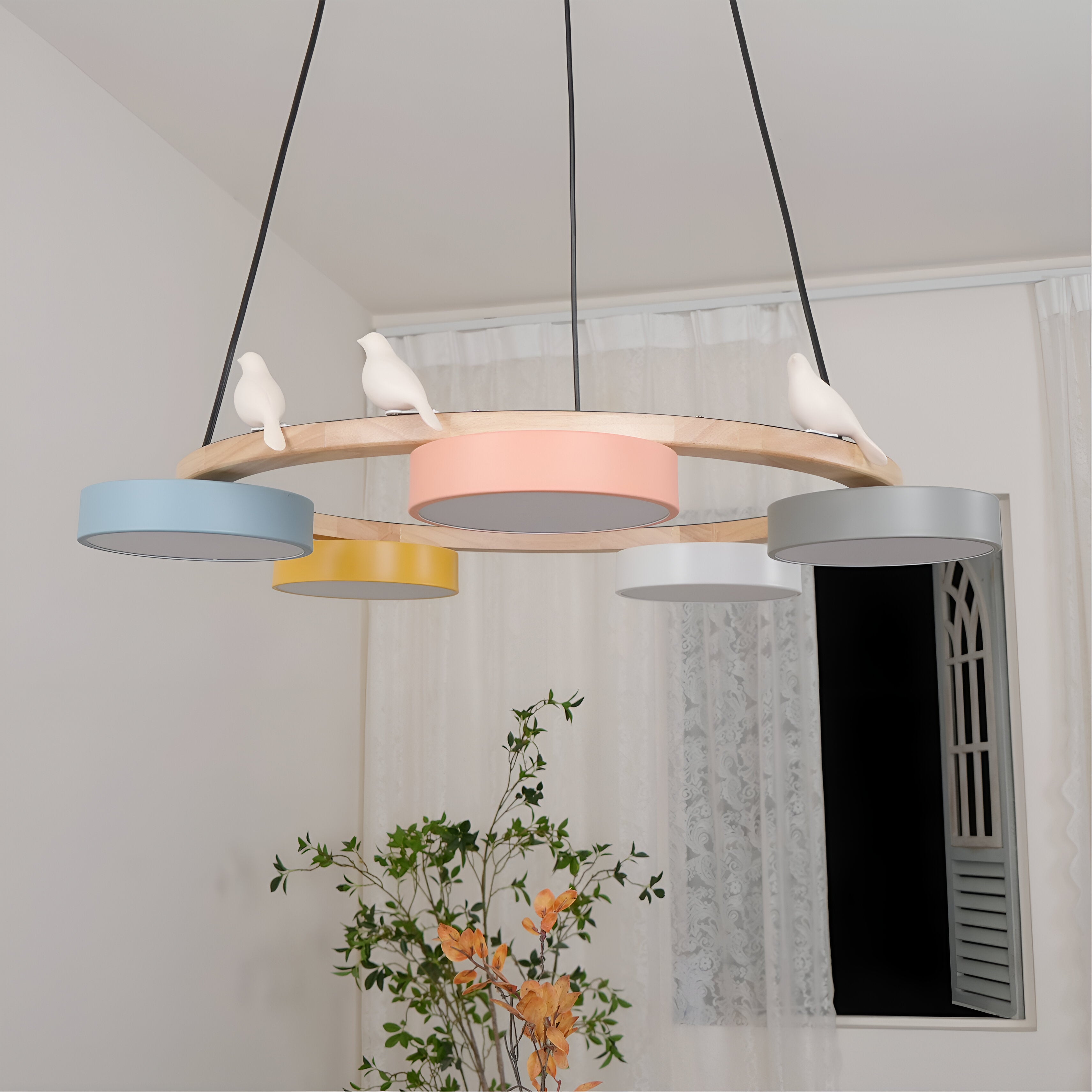 Sienna Nordic Acrylic Bird Round Pendant Light