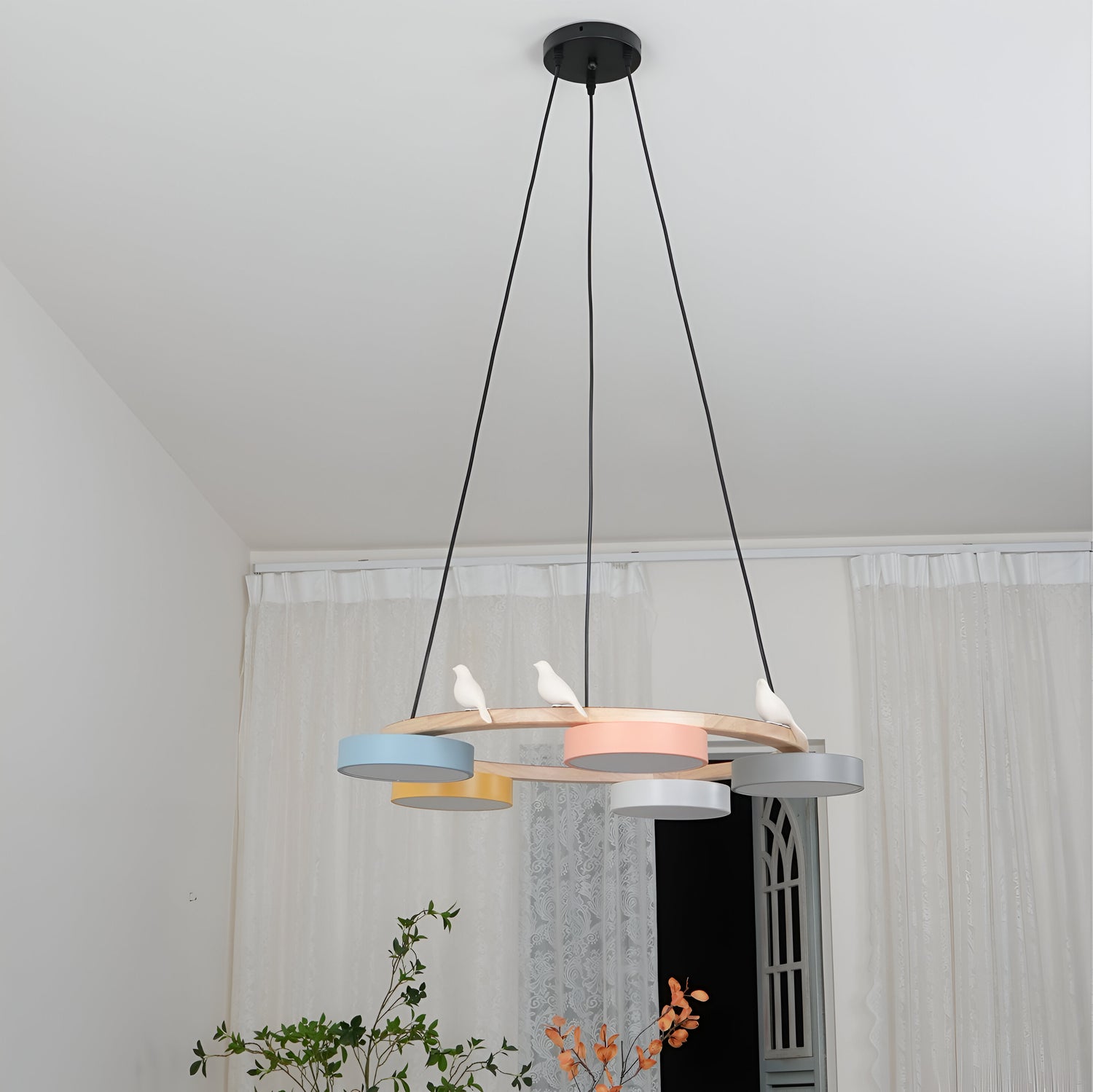 Sienna Nordic Acrylic Bird Round Pendant Light