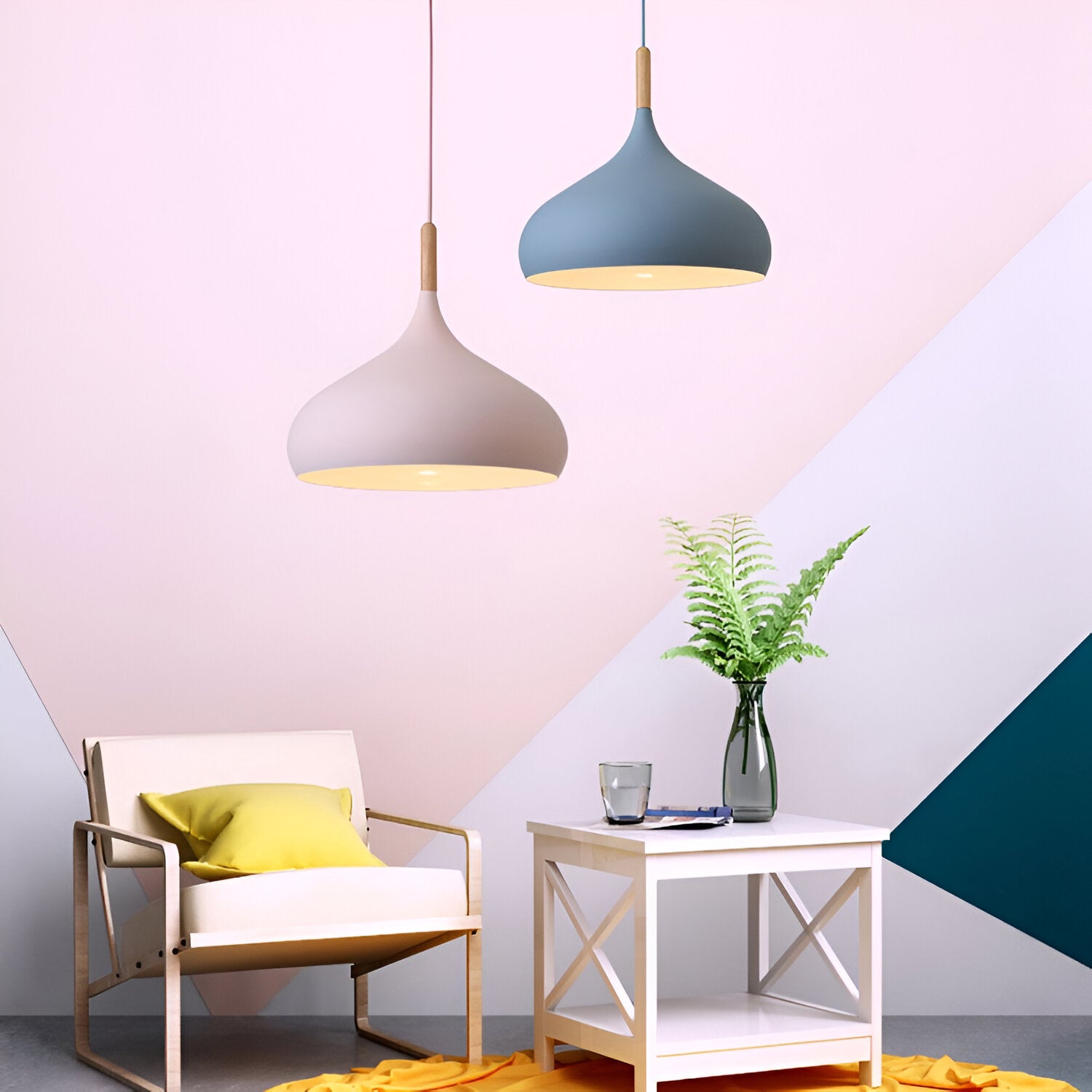 Nordic Wooden and Aluminum Pendant Light