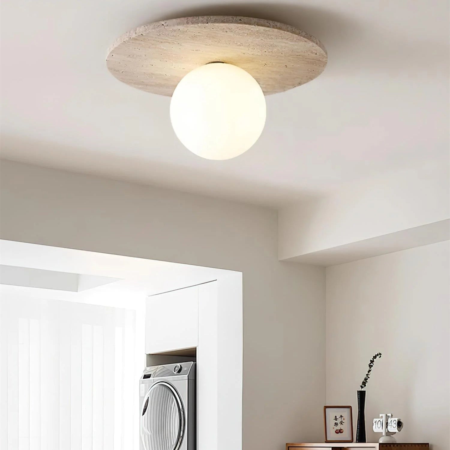Tanner Essence Travertine Minimalist Ceiling Light