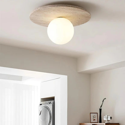Tanner Essence Travertine Minimalist Ceiling Light