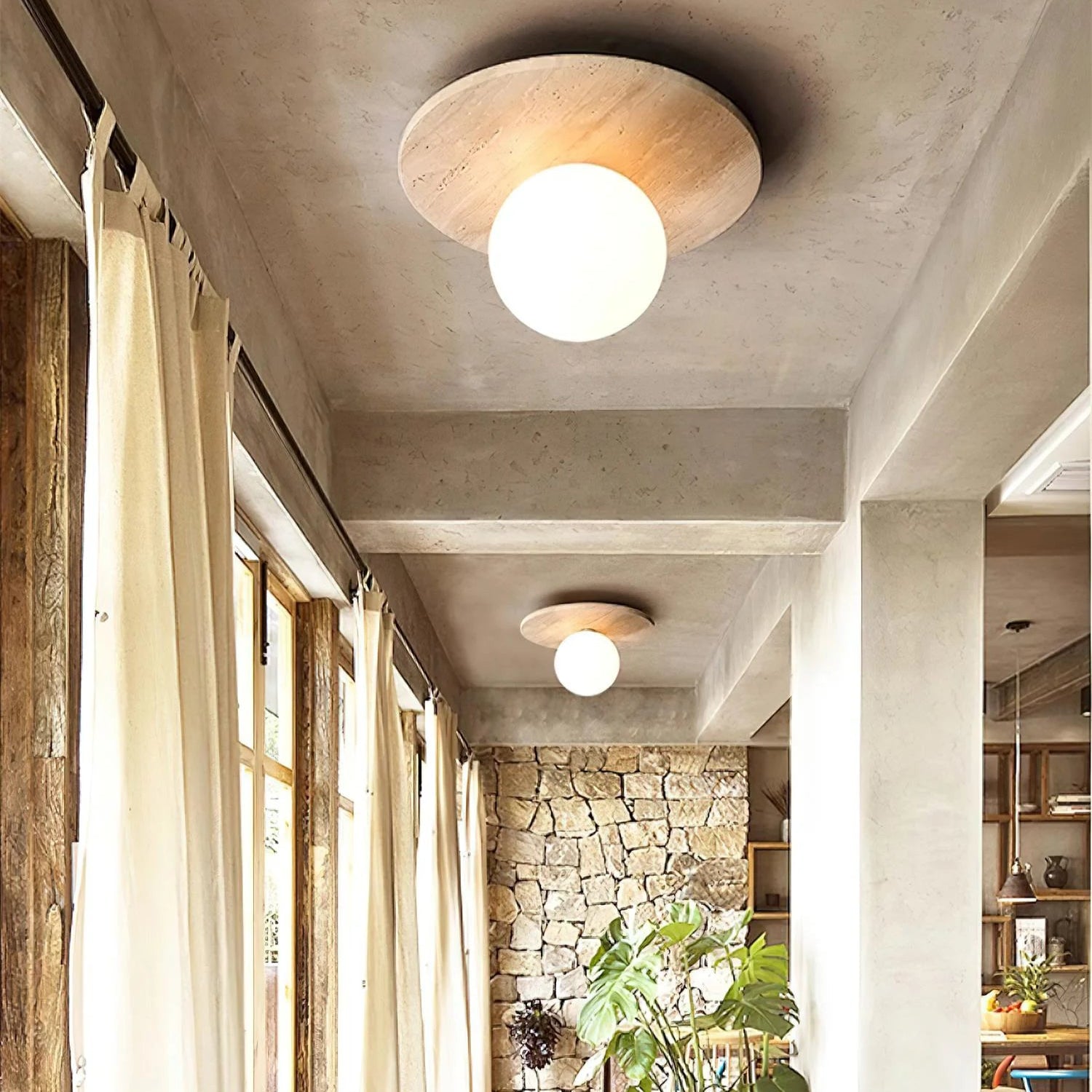 Tanner Essence Travertine Minimalist Ceiling Light