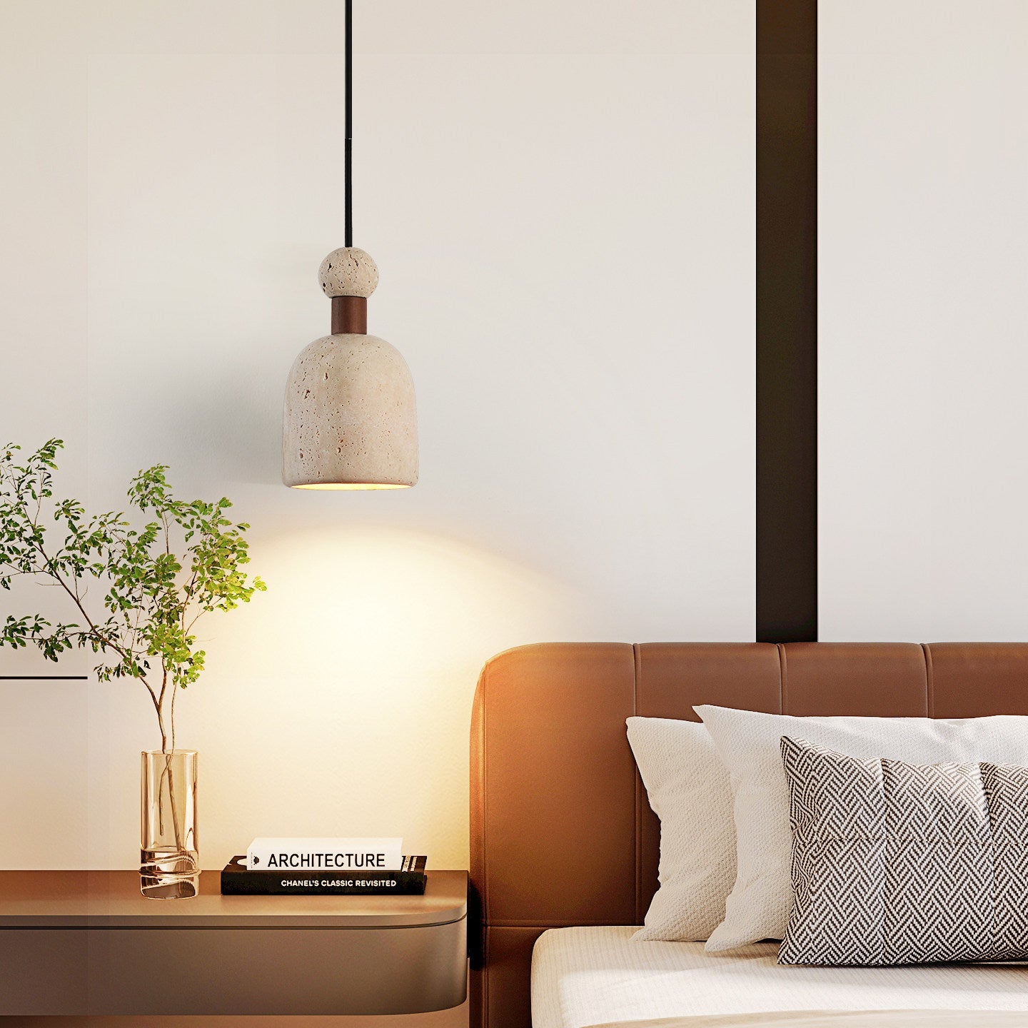 Aris Modern Travertine Pendant Light