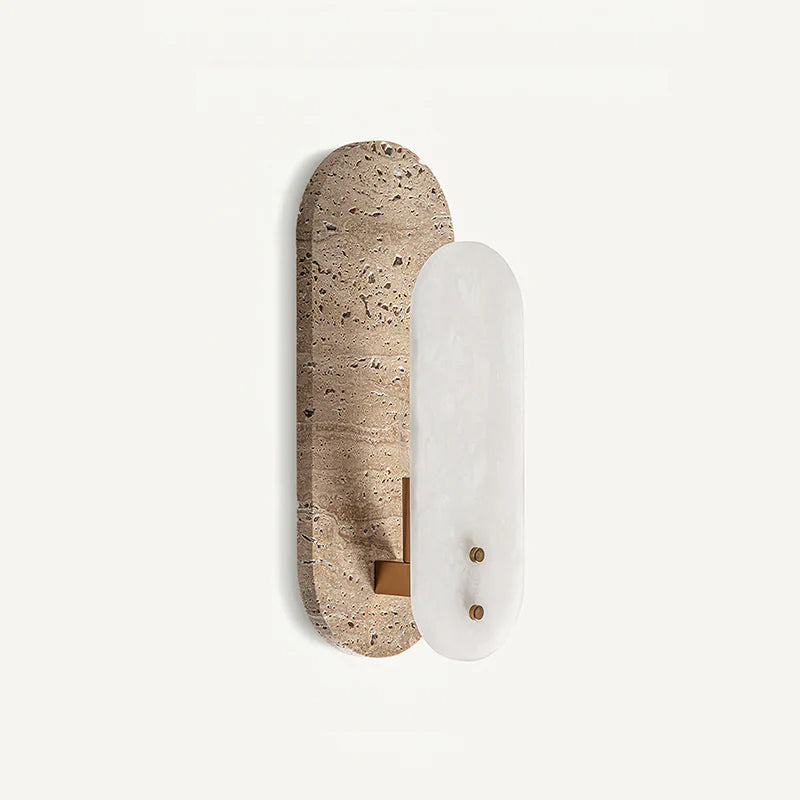 Sigrid Japandi Travertine Wall Light front view