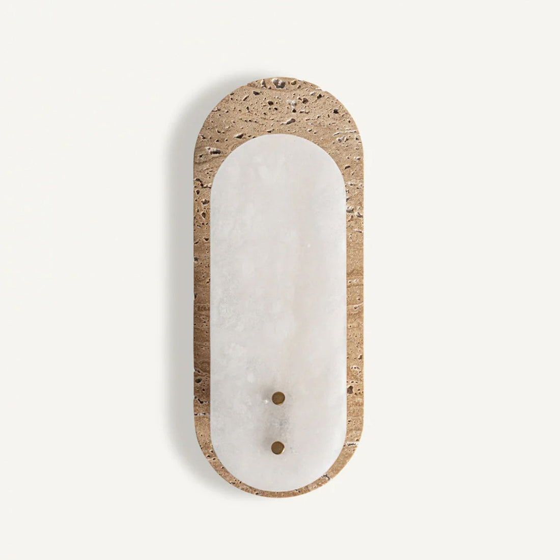 Sigrid Japandi Travertine Wall Light travertine backplate