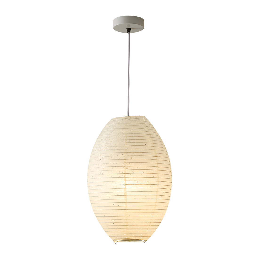 Traditional Japandi Wabi-Sabi Elliptical Paper Pendant Light