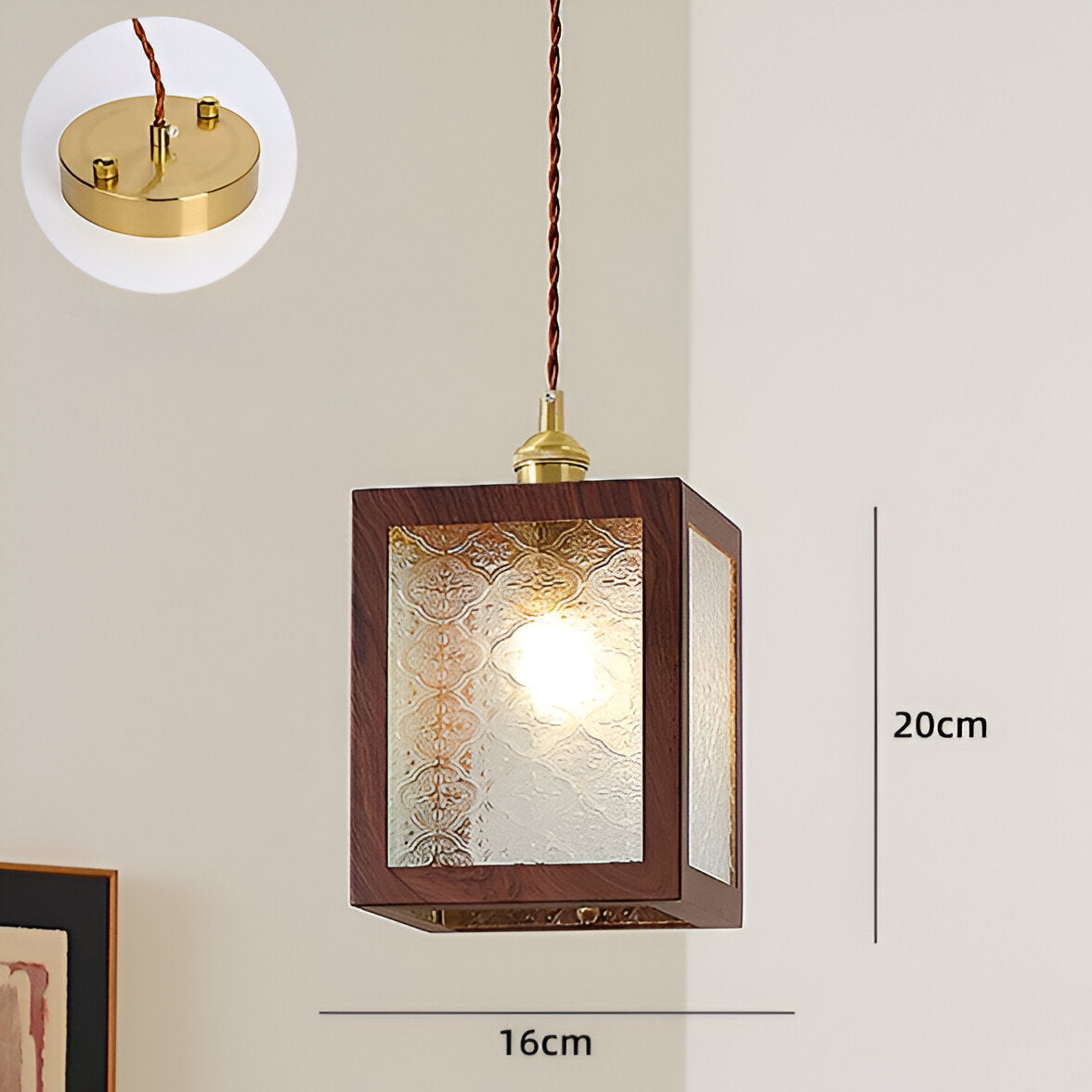 Lampadario Retro Francese in Noce Stile Medievale