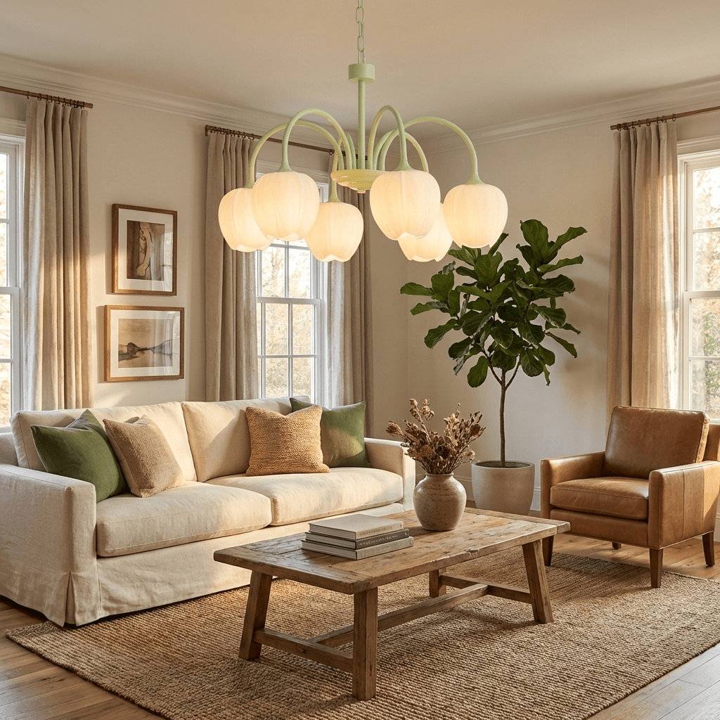Tulipa Matcha Nordic Glass Chandelier