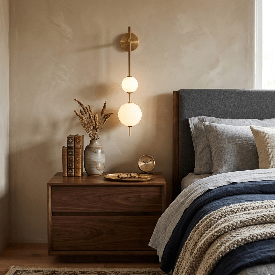 Evelia Nordic Vertical Plastic Globe Wall Light