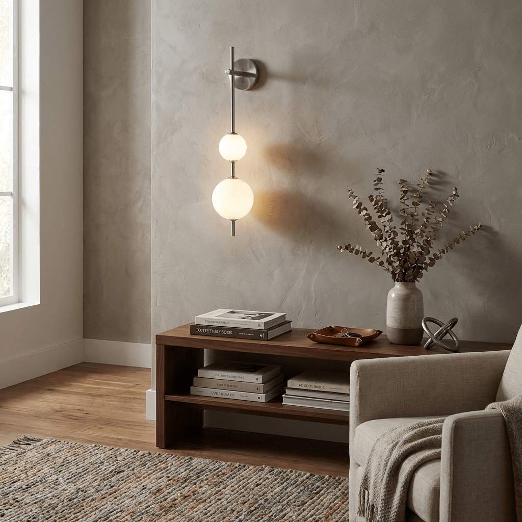 Evelia Nordic Vertical Plastic Globe Wall Light