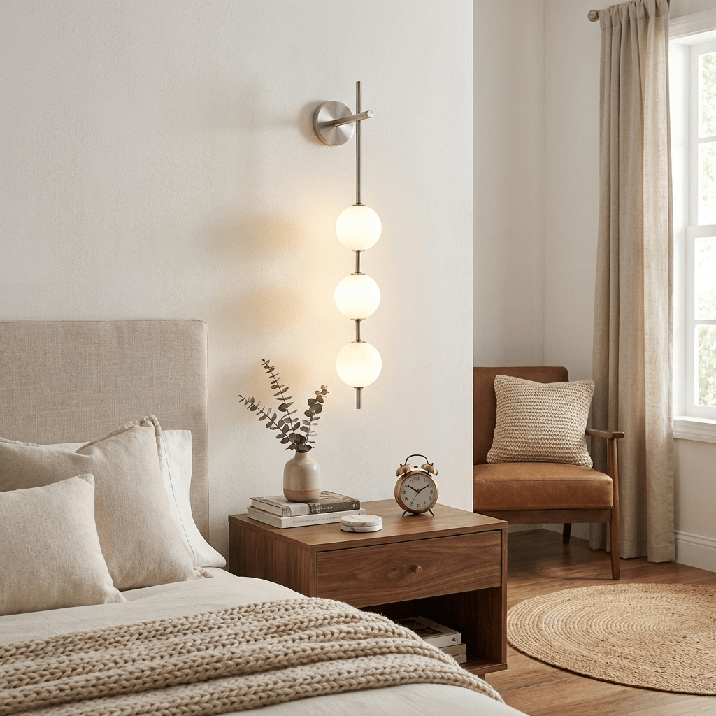 Evelia Nordic Vertical Plastic Globe Wall Light