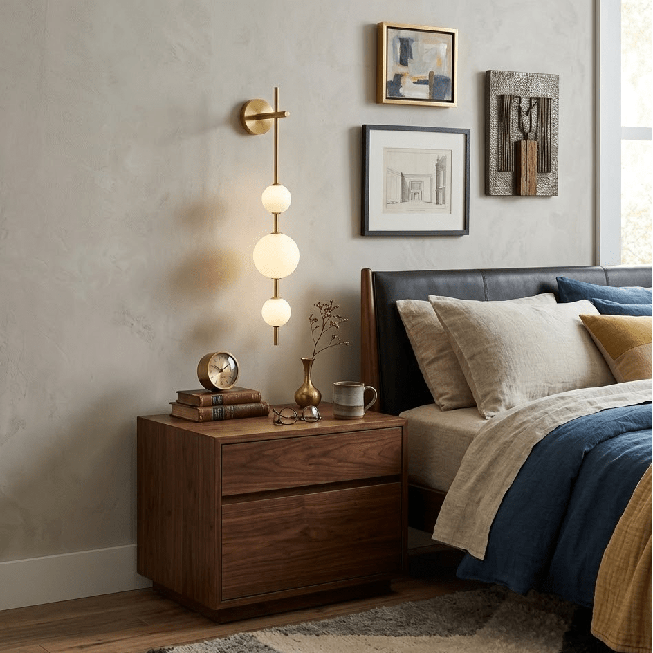 Evelia Nordic Vertical Plastic Globe Wall Light