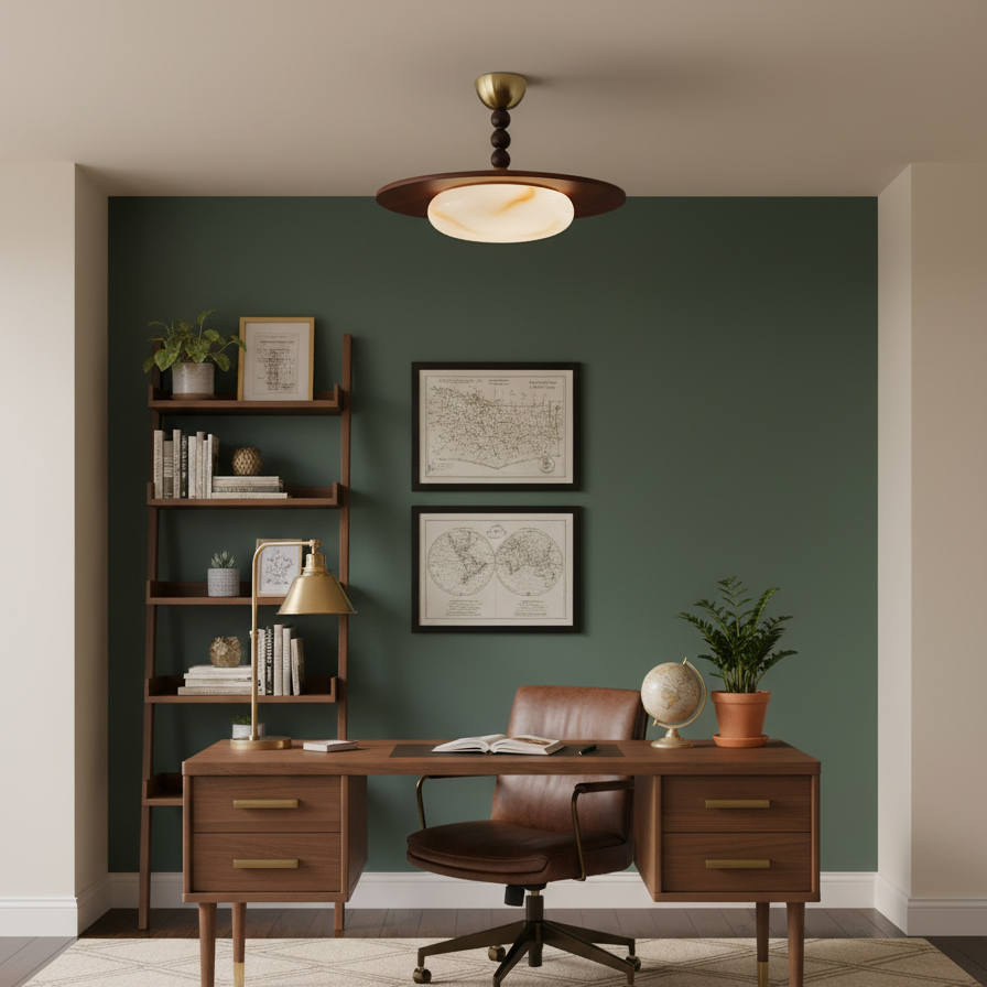 Aurelia Wood Modern Alabaster Ceiling Light