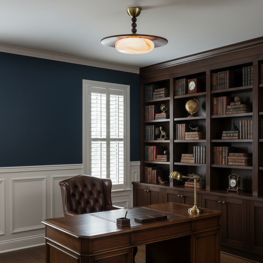 Aurelia Wood Modern Alabaster Ceiling Light