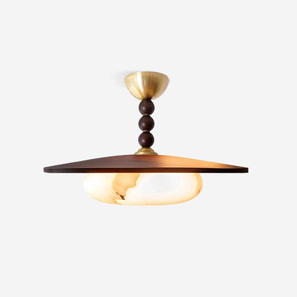 Aurelia Wood Modern Alabaster Ceiling Light