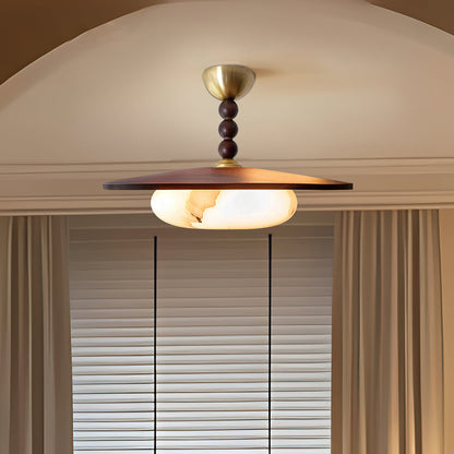 Aurelia Wood Modern Alabaster Ceiling Light
