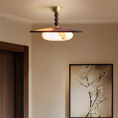 Aurelia Wood Modern Alabaster Ceiling Light