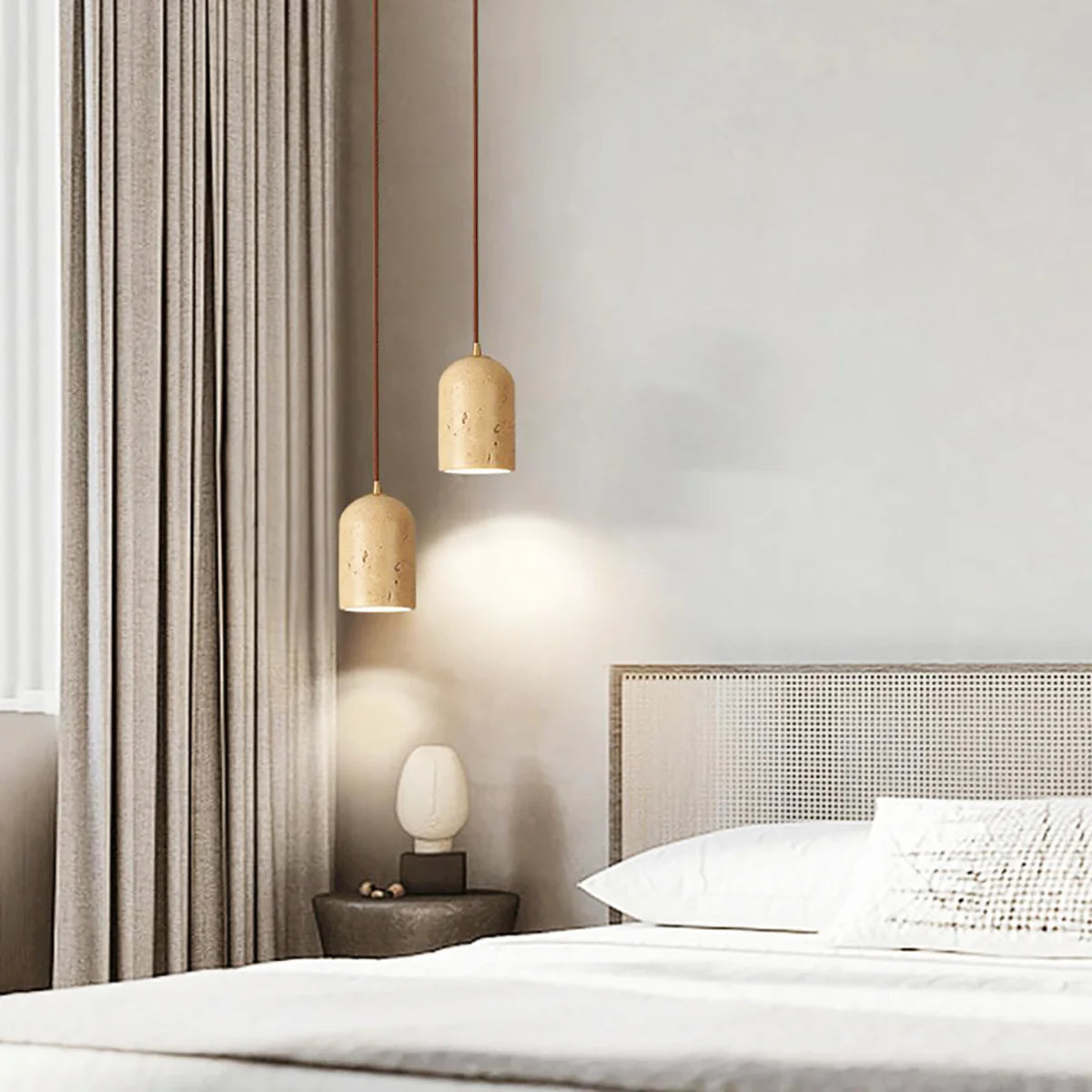 Vintage Cylindra Travertine Minimalist Pendant Lamp