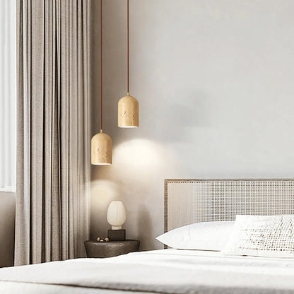 Vintage Cylindra Travertine Minimalist Pendant Lamp