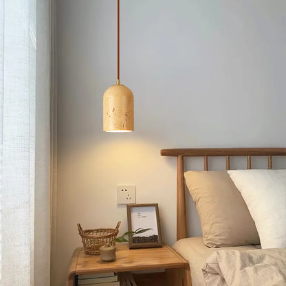 Vintage Cylindra Travertine Minimalist Pendant Lamp