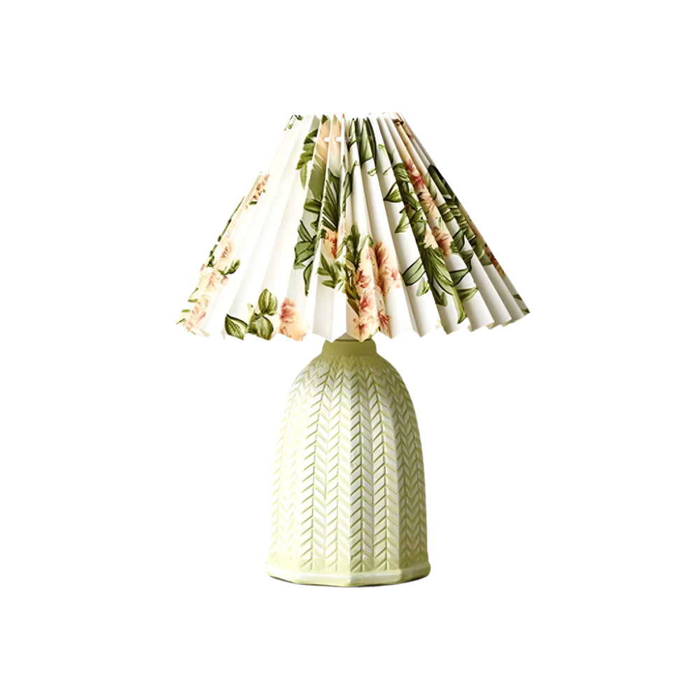 Elowen Vintage Pleated Ceramic Table Lamp