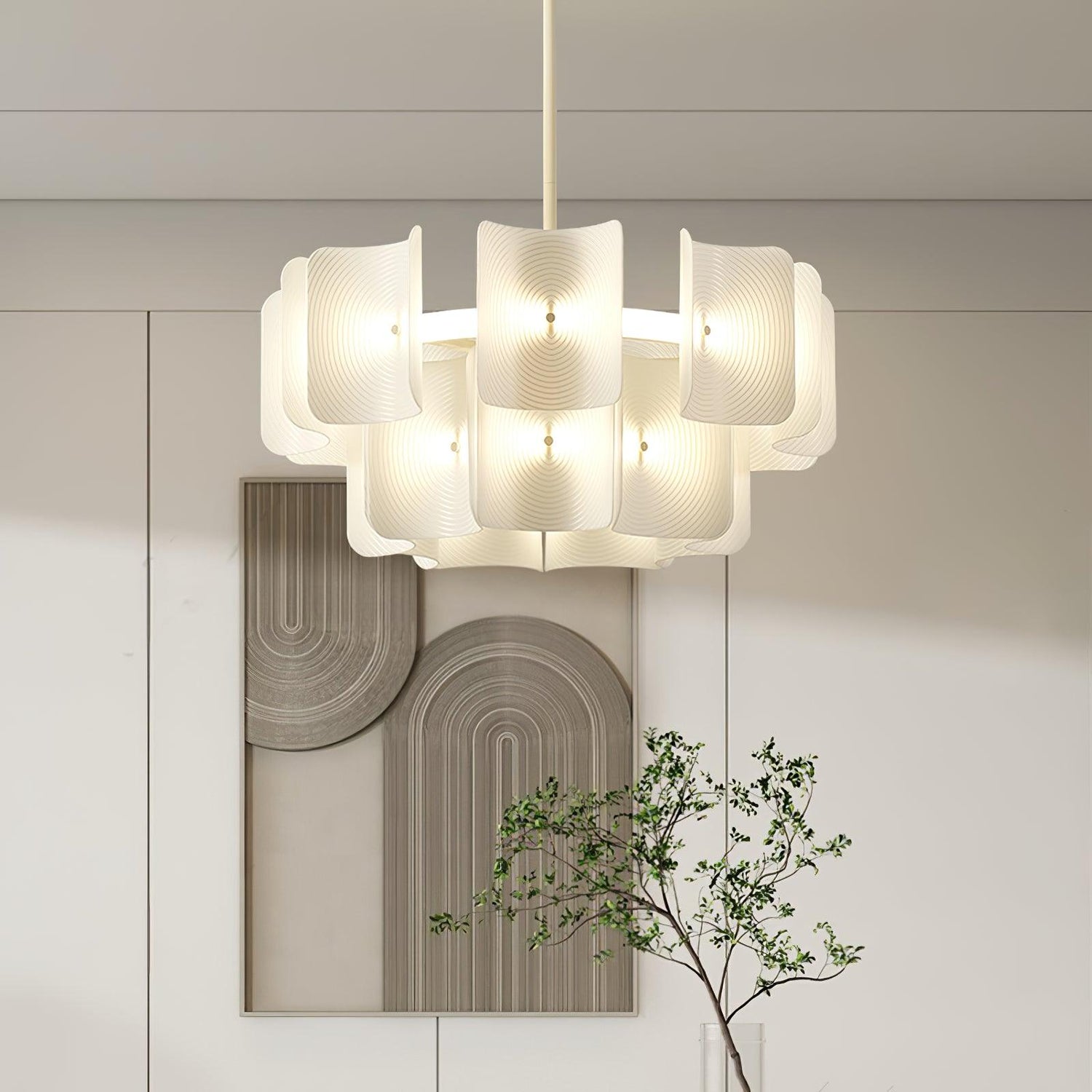 Chandelier LED Vitre Rond Créatif Moderne