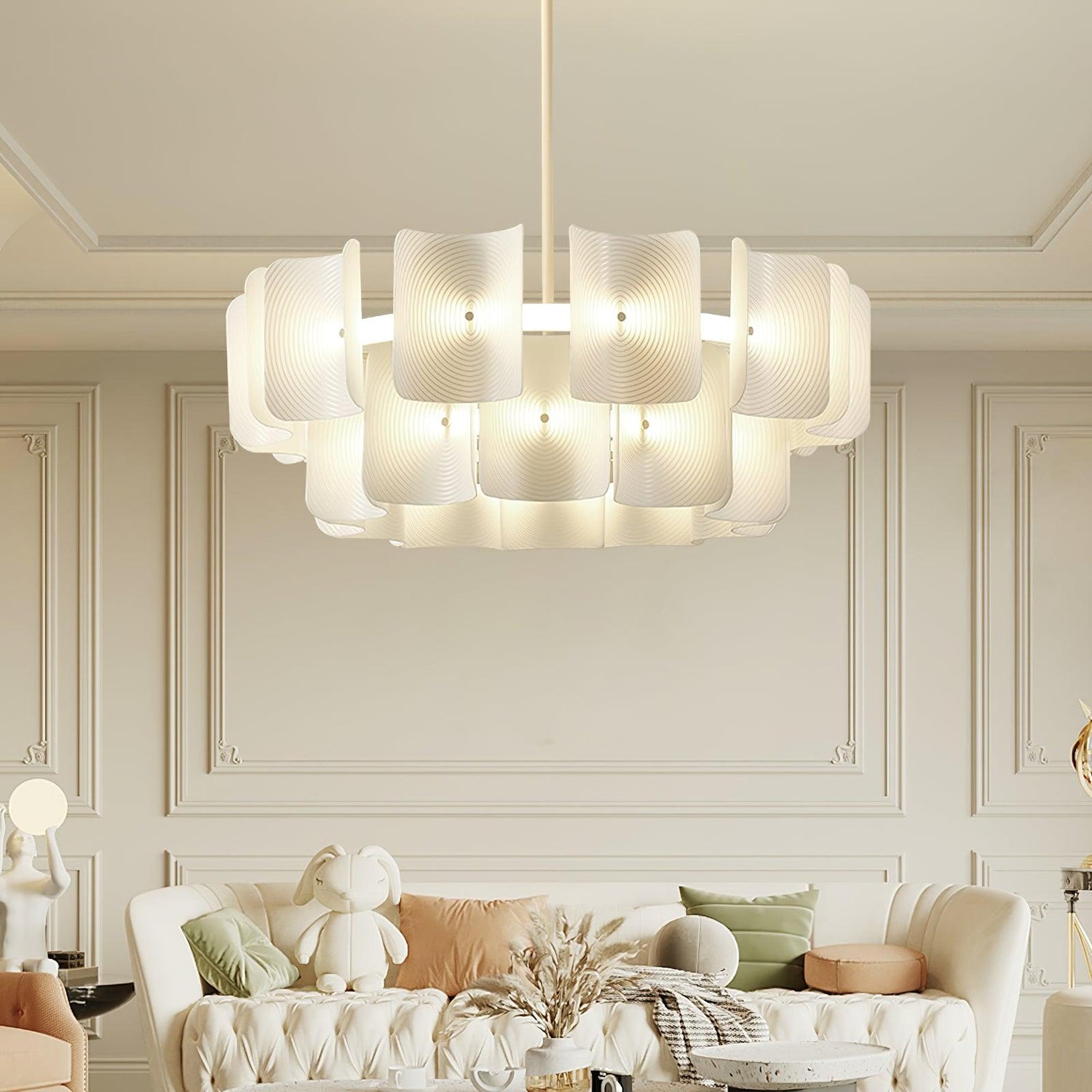 Chandelier LED Vitre Rond Créatif Moderne