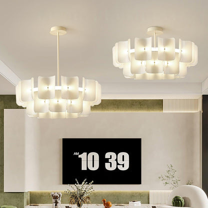 Chandelier LED Vitre Rond Créatif Moderne