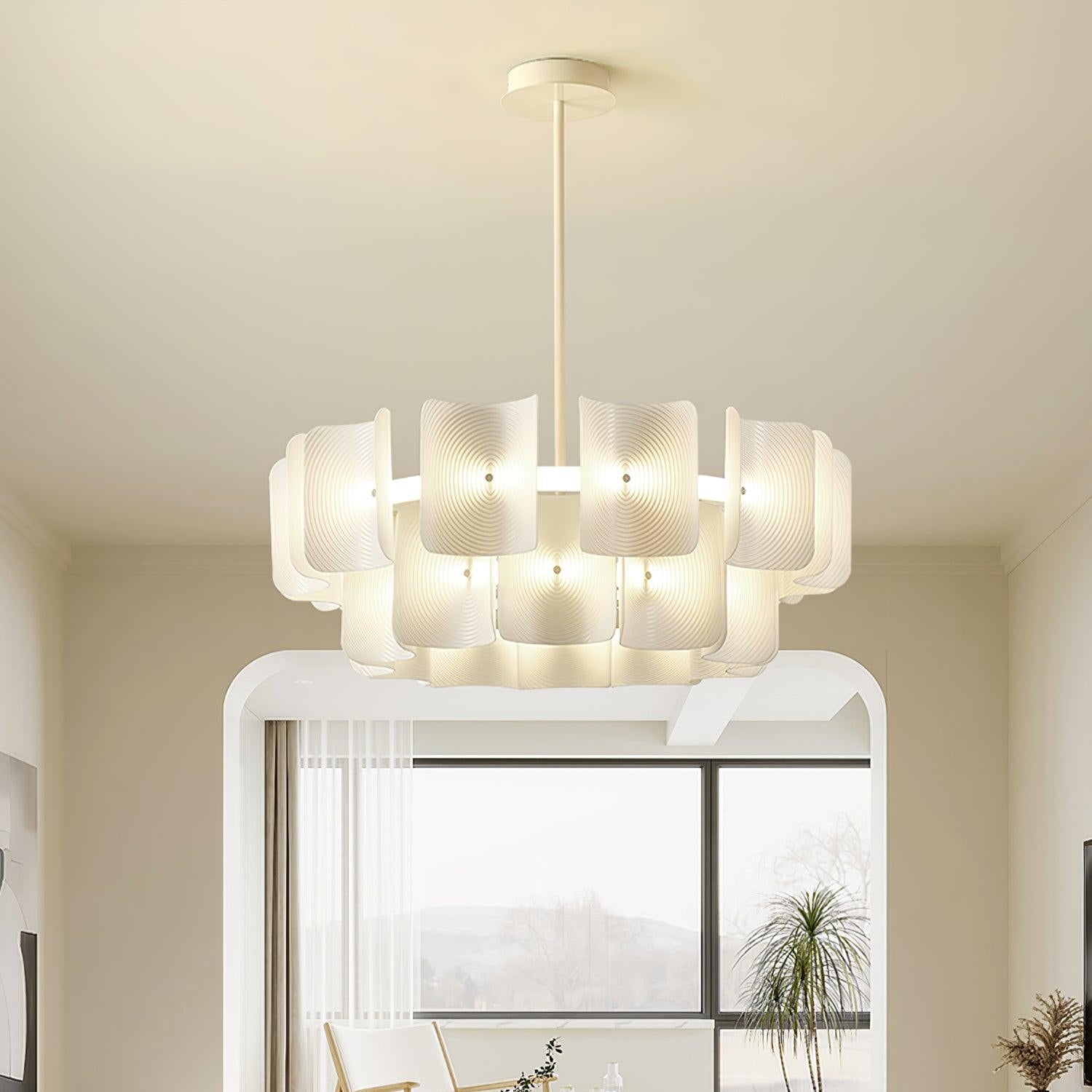 Chandelier LED Vitre Rond Créatif Moderne