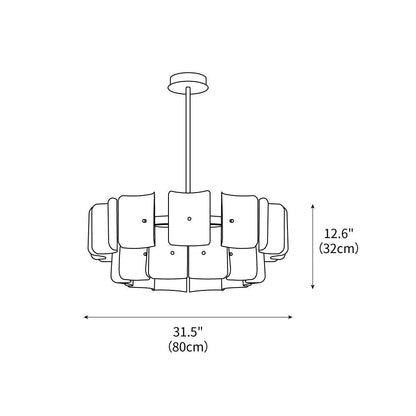 Chandelier LED Vitre Rond Créatif Moderne