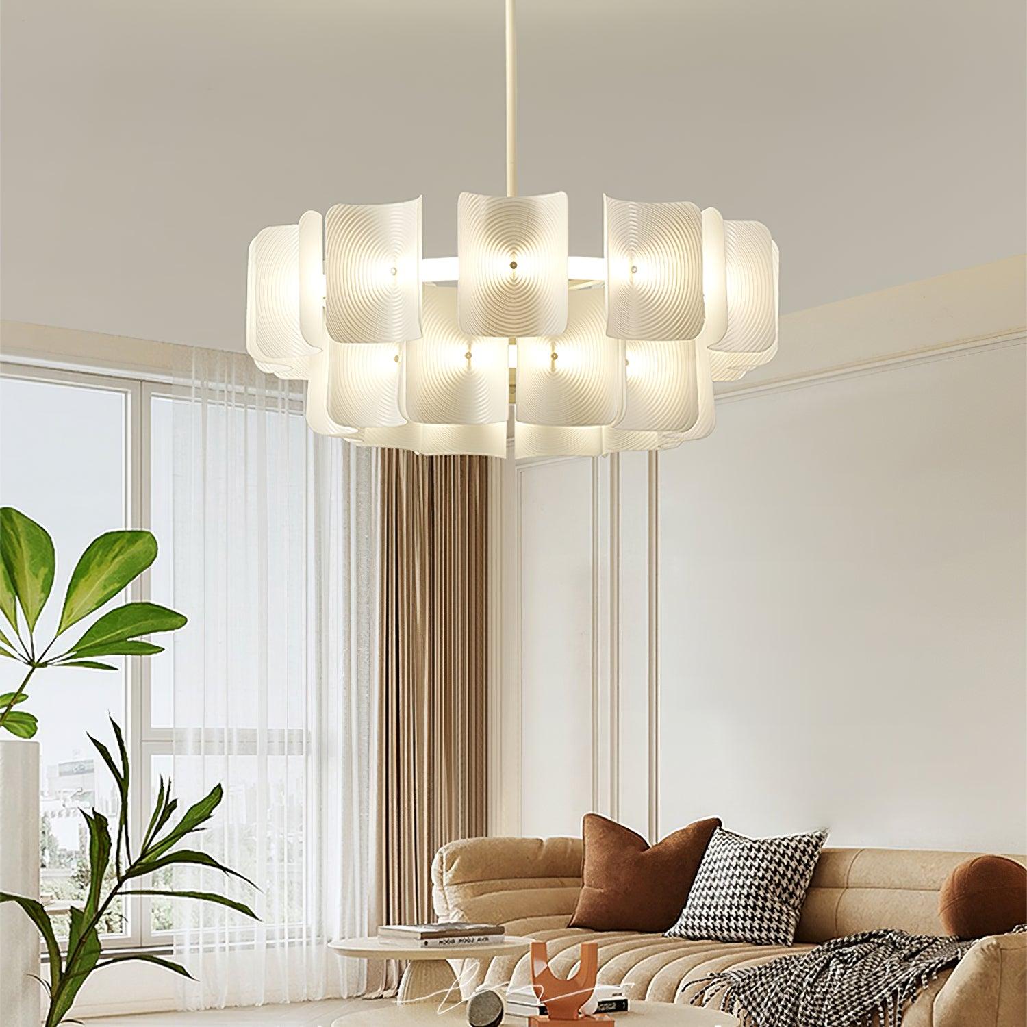 Chandelier LED Vitre Rond Créatif Moderne