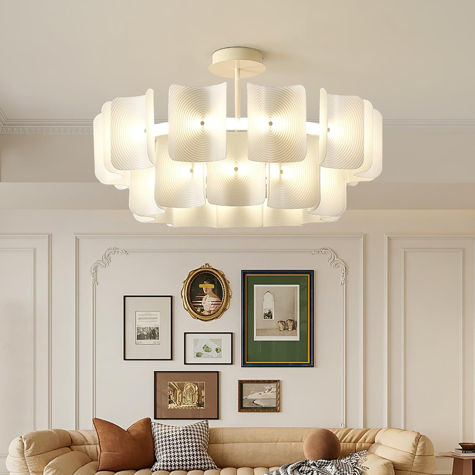 Chandelier LED Vitre Rond Créatif Moderne