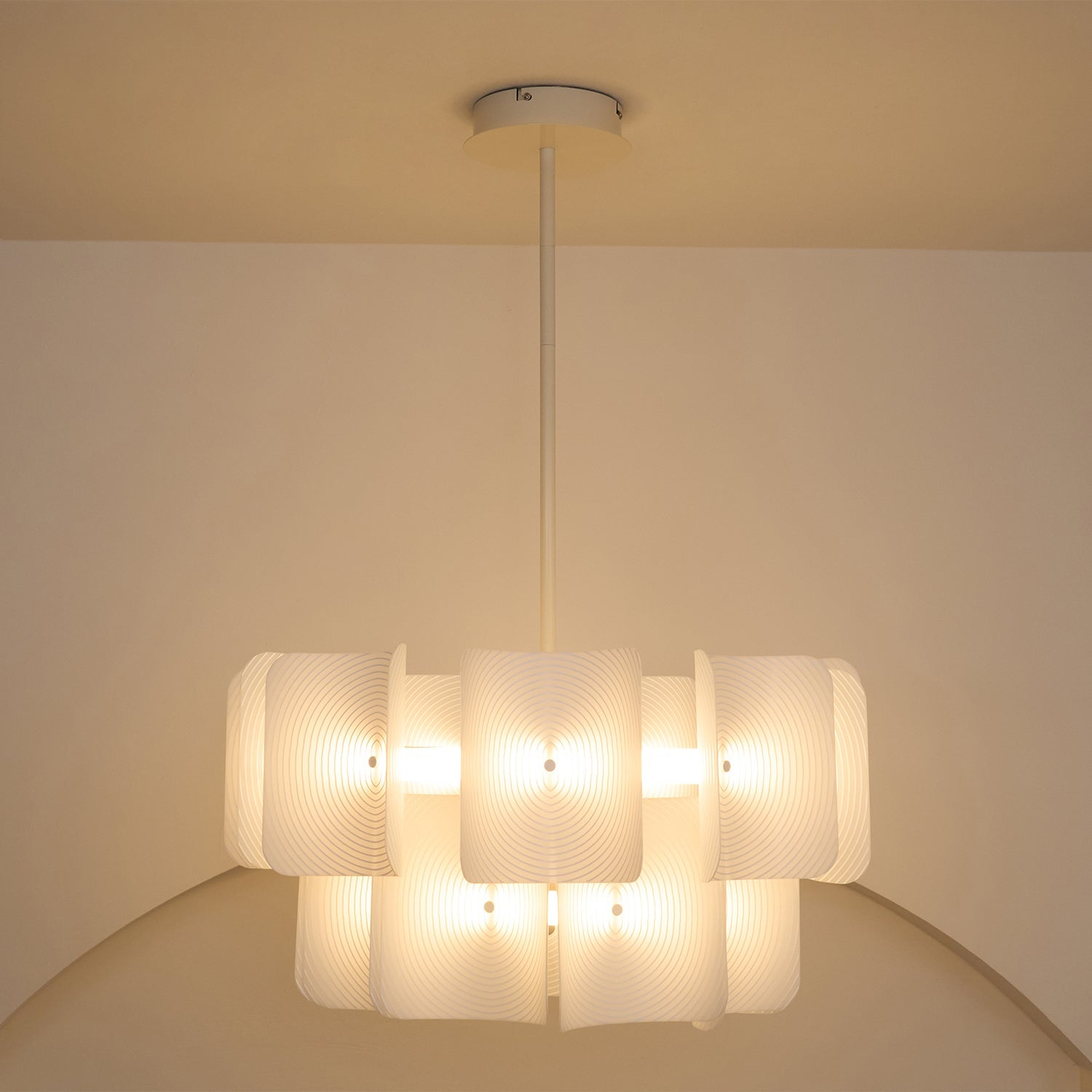 Chandelier LED Vitre Rond Créatif Moderne