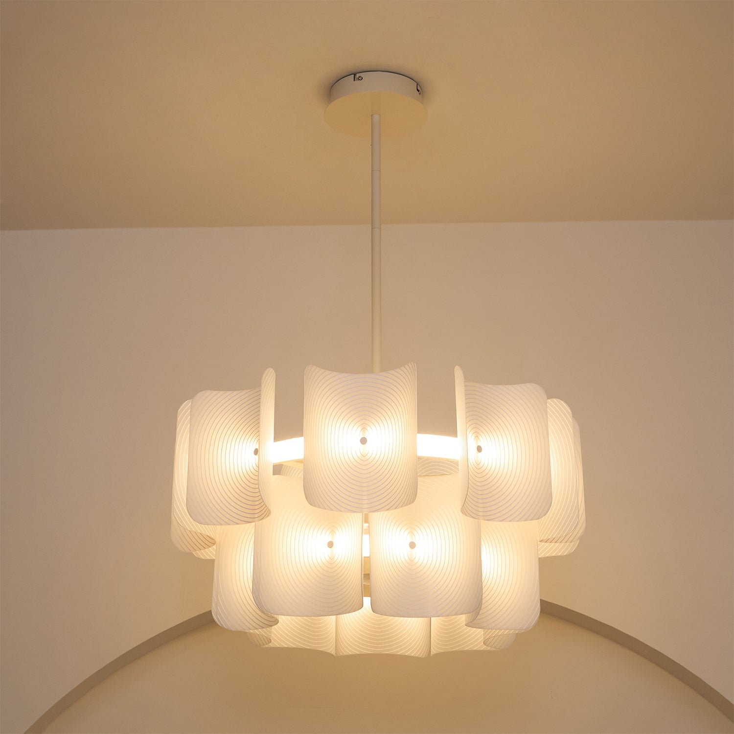 Chandelier LED Vitre Rond Créatif Moderne