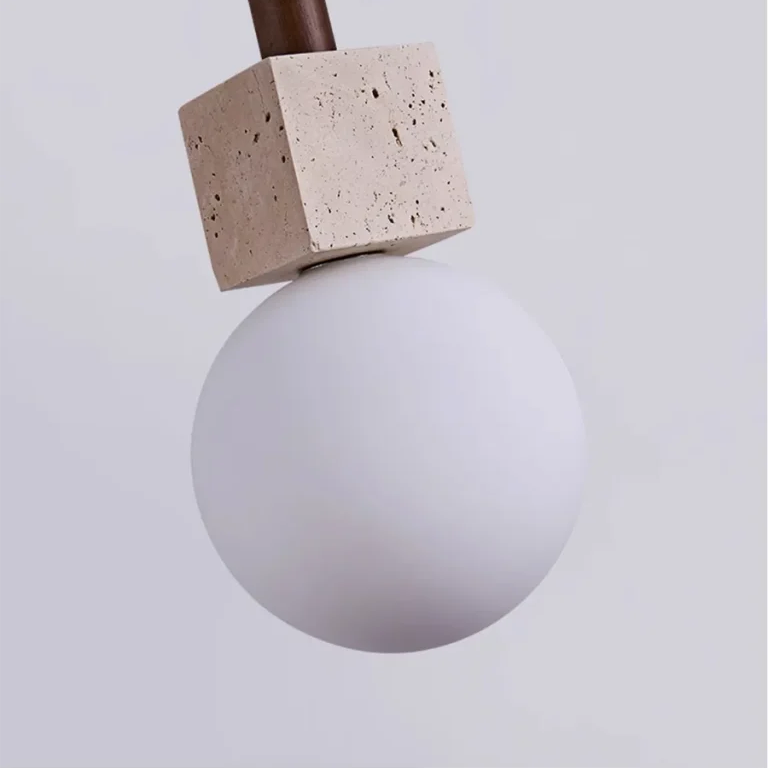 Solis Modern Travertine Cube Pendant Light