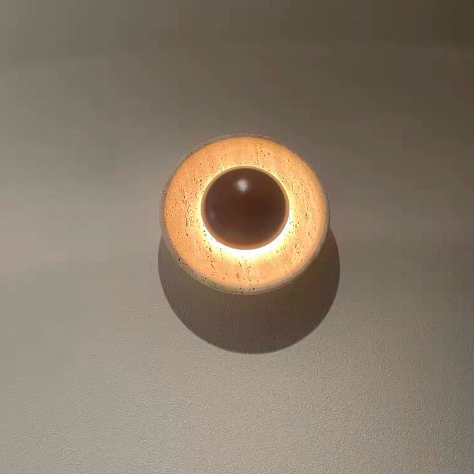 Travertine Stone Wabi Sabi Wall Light