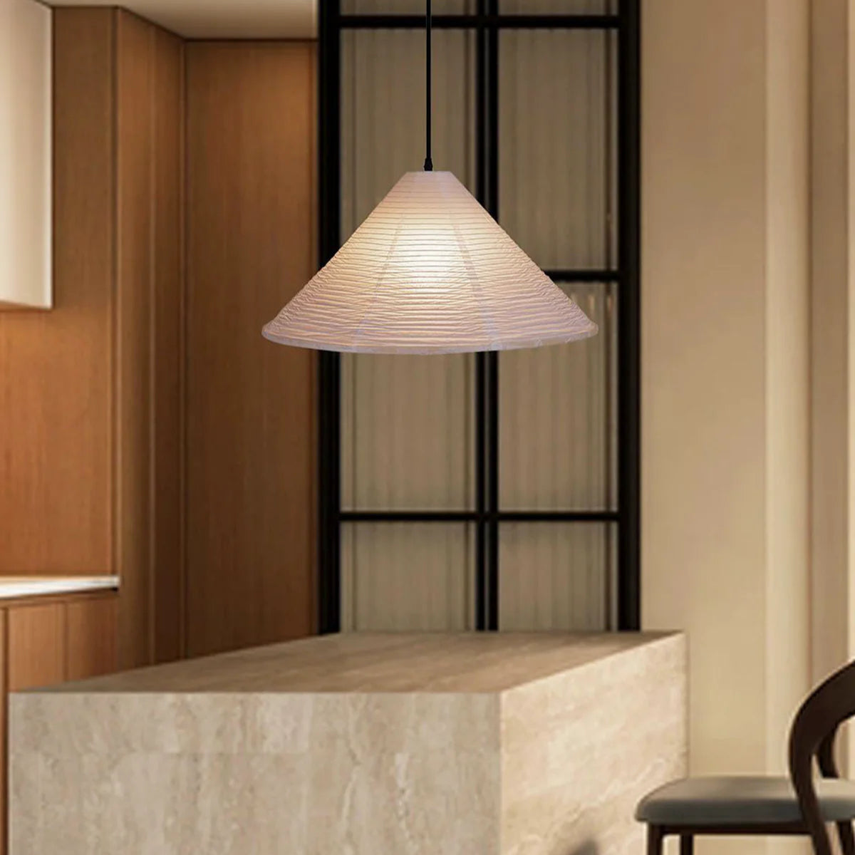 Shoto Serenity Washi Paper Japandi Pendant Light