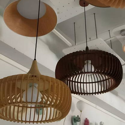 Asahi Japandi Solid Wood Pendant Light