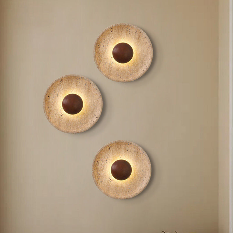 Travertine Stone Wabi-Sabi Wall Lamp