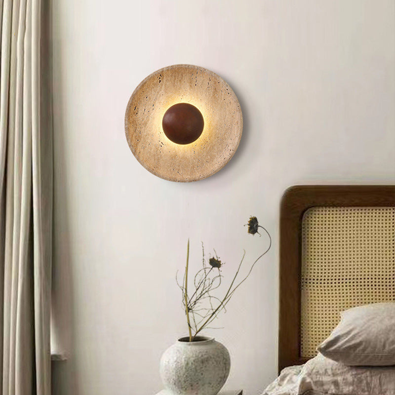 Vintage gele travertijn wandlamp HL712 | Wandlamp Vintage gele travertijn wandlamp HL712 | Wandlamp