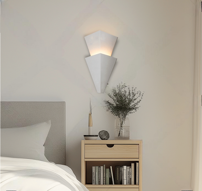 Eden White Modern Geometric Plaster Wall Light
