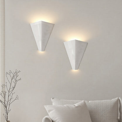 Eden White Modern Geometric Plaster Wall Light