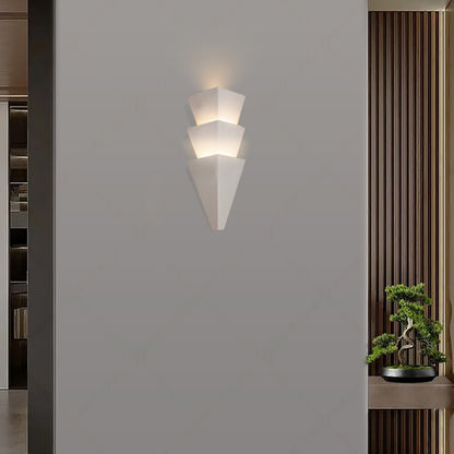 Eden White Modern Geometric Plaster Wall Light