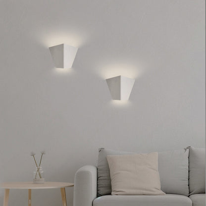Eden White Modern Geometric Plaster Wall Light