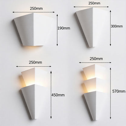Eden White Modern Geometric Plaster Wall Light