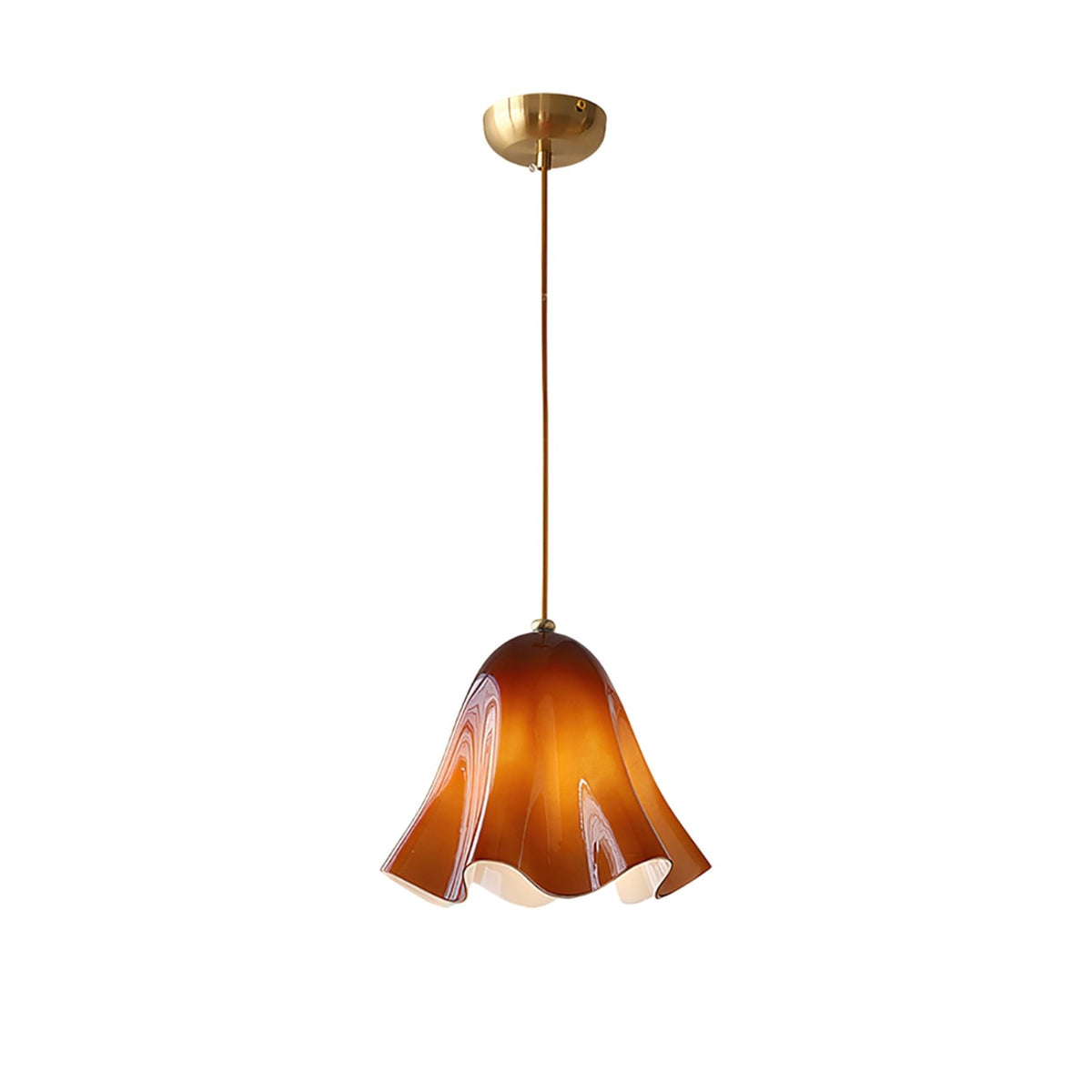 Amber glass skirt pendant light