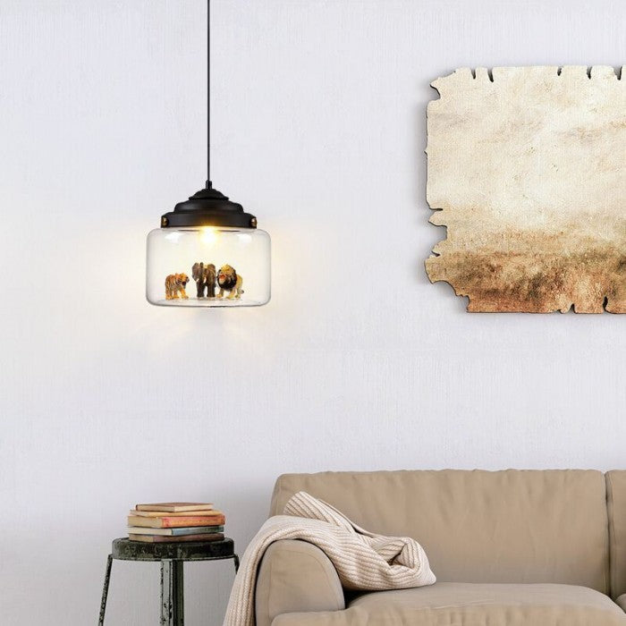 Glass Shade Little Zoo Pendant Light