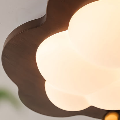 Lumière de plafond en bois crème rétro nuage rêveur